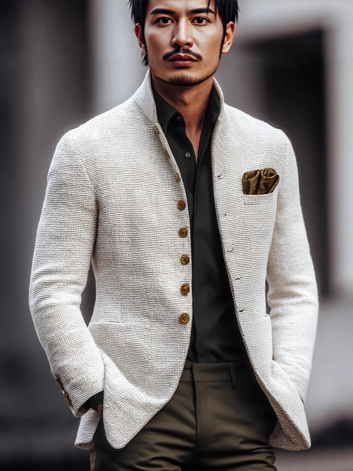 Men's Stand Collar Slim Fit Jacket