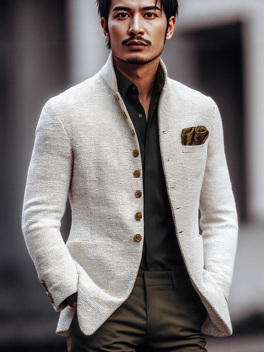 Men's Stand Collar Slim Fit Jacket