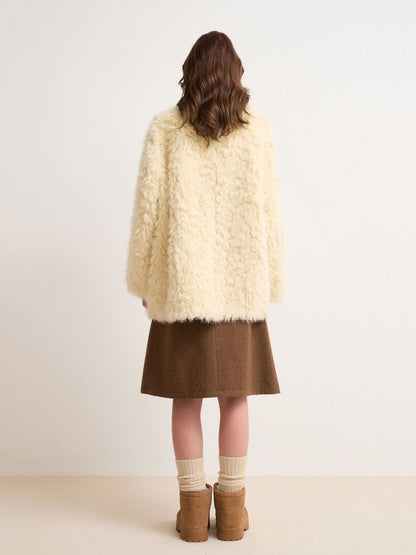 Women's sheepskin fur coat