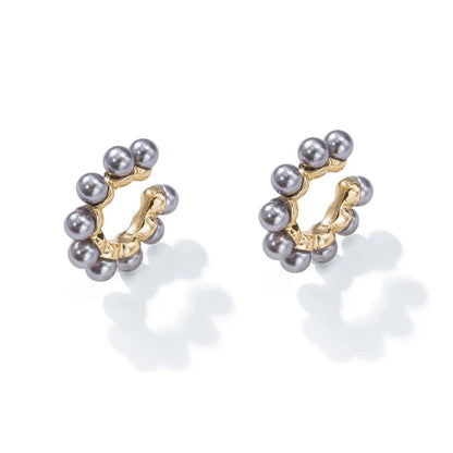 Pearl clip earrings with ear cartilage clips