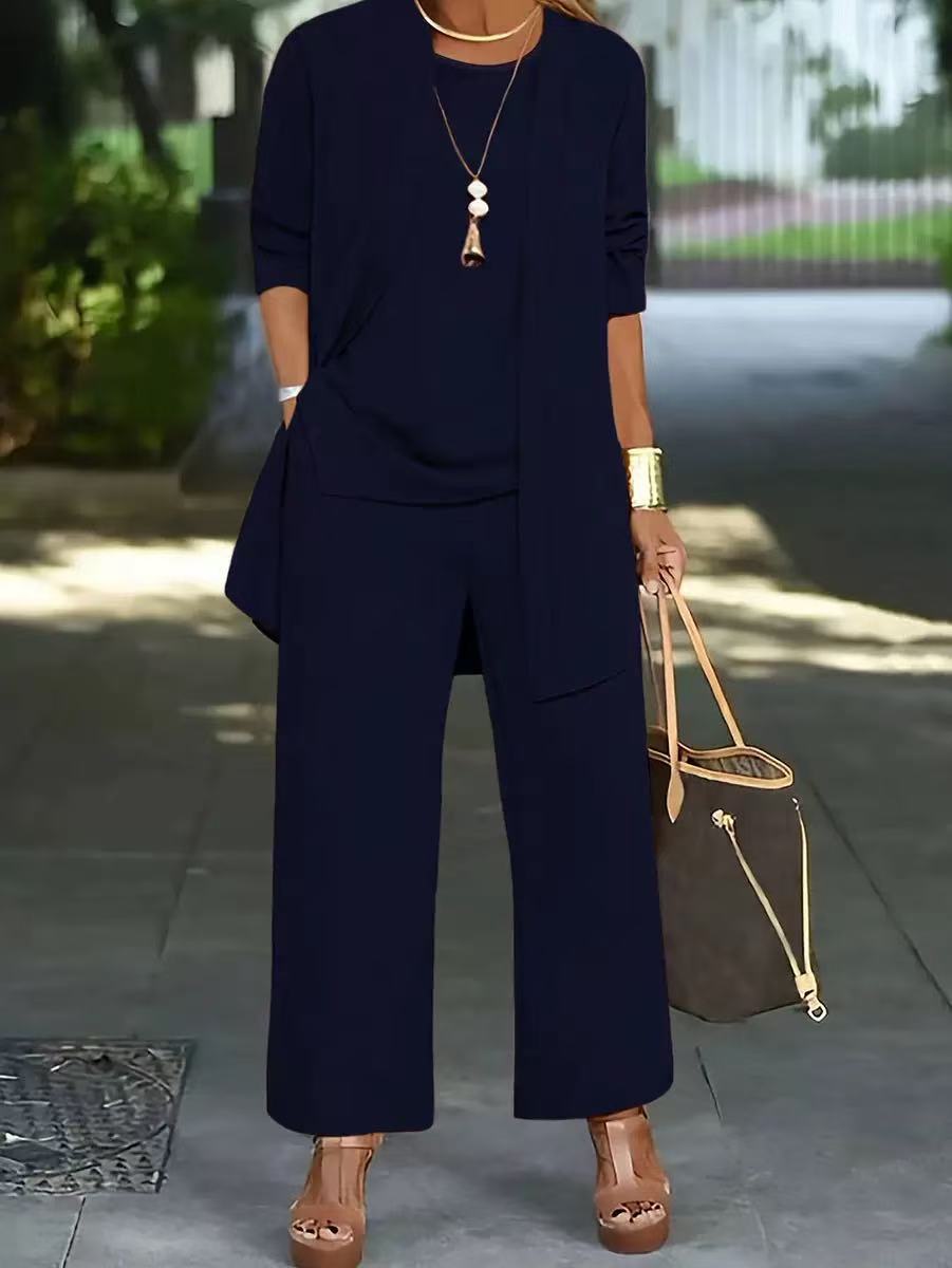 Women's Solid Color Three-Piece Casual Suit