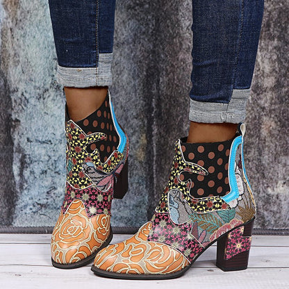 National Style Patchwork Martin Boots