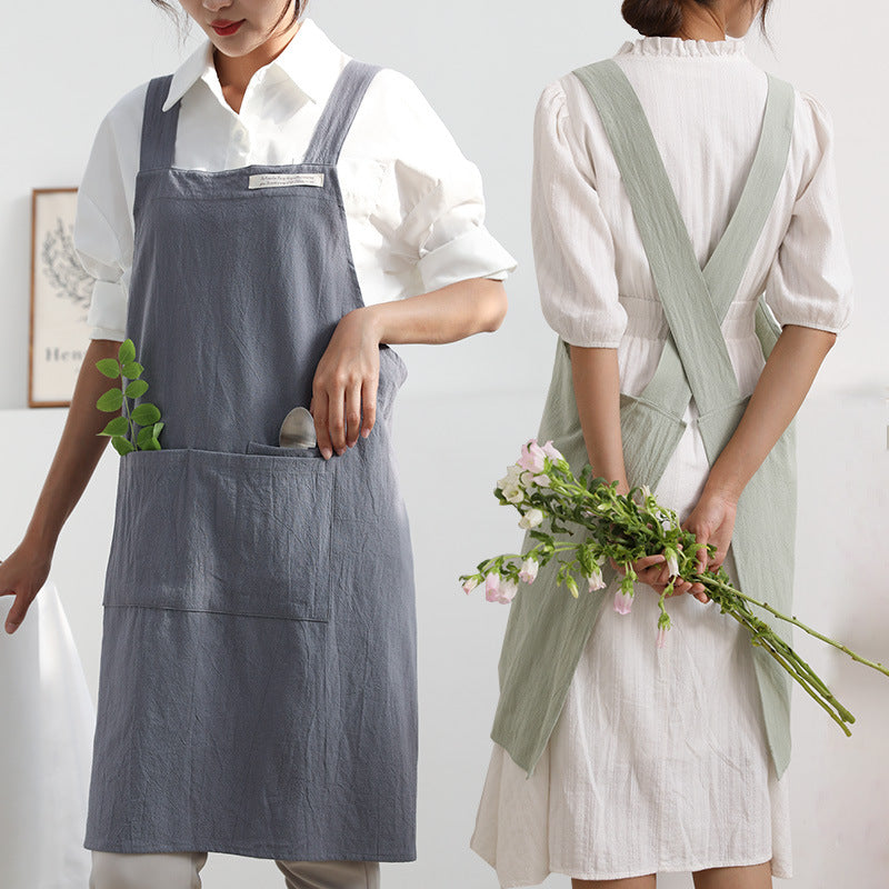 Cotton Linen Apron with Printed Logo