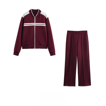 European and American Style Embroidered Hoodie with Casual Trousers