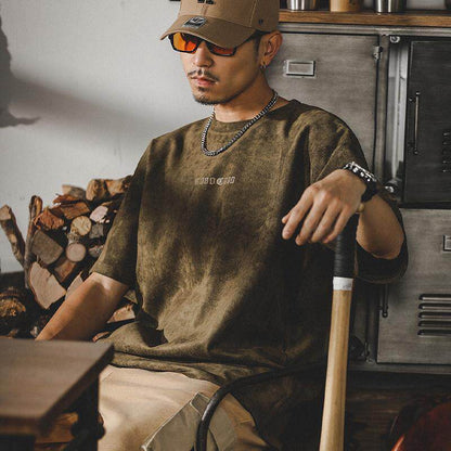 Retro suede t-shirt