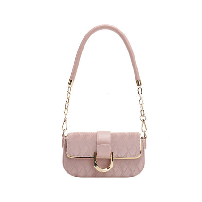High texture simple temperament chain small square bag