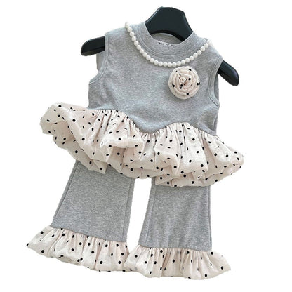 Sleeveless Vest Flared Pants