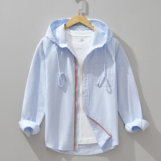 Trendy Hooded Long-Sleeve Shirt