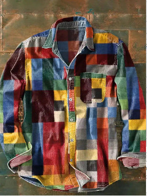 Retro Plaid Long Sleeve Shirt