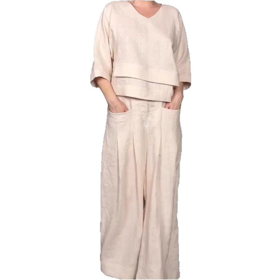 Women's Casual Solid Color Plus-Size Set