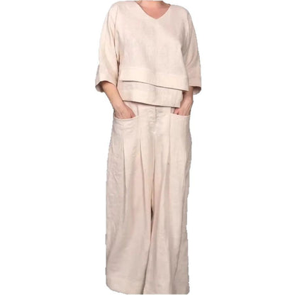 Women's Casual Solid Color Plus-Size Set