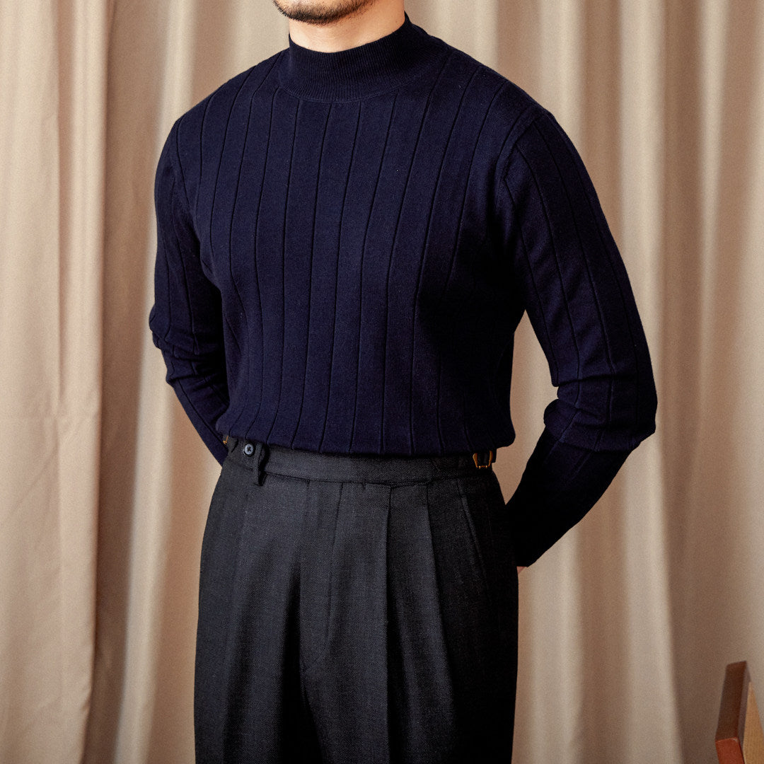 Mens Half Turtleneck Wool Blend Sweater