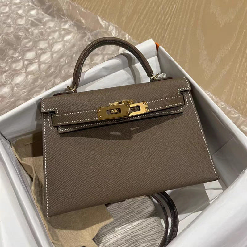 Genuine Leather Mini Kelly Crossbody Bag