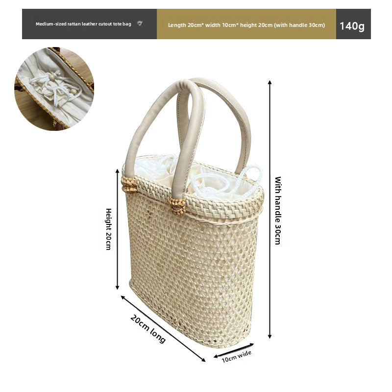 Vintage rattan crossbody bag