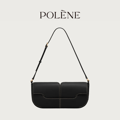 Genuine Leather Baguette Shoulder Bag