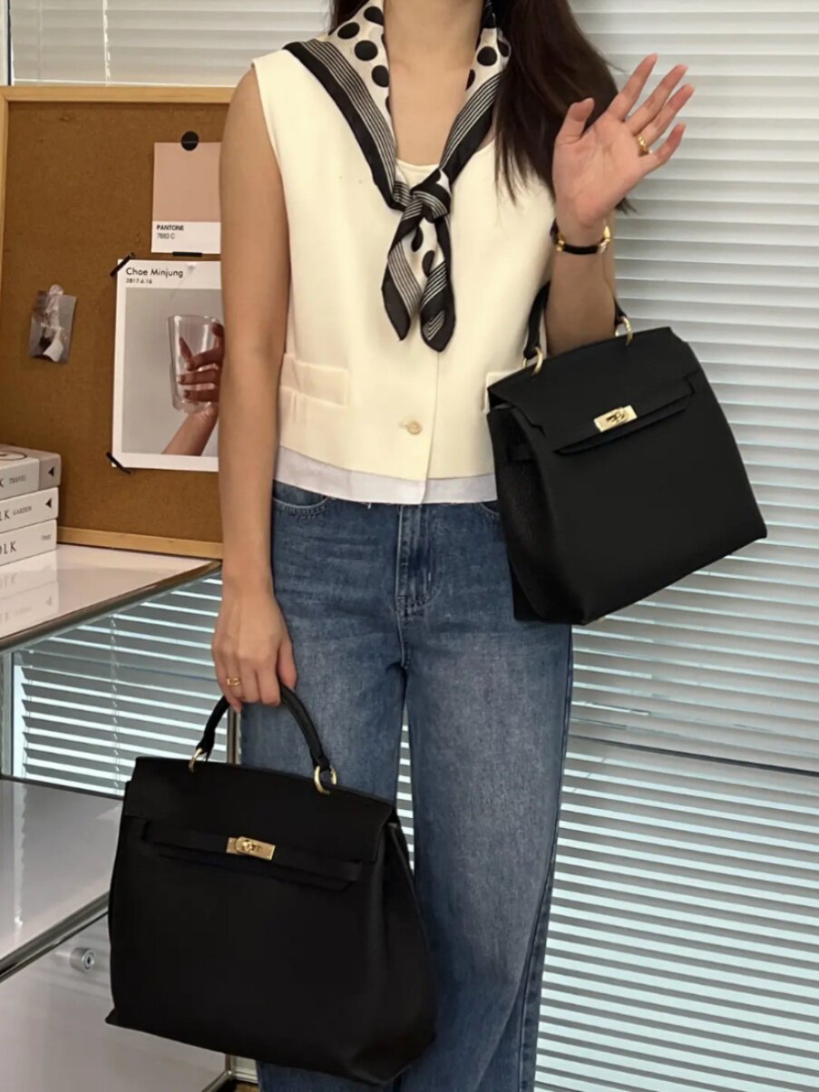 High-end leather tote bag