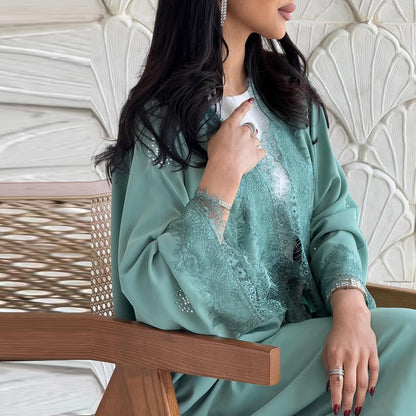 Lace Patchwork Long Coat