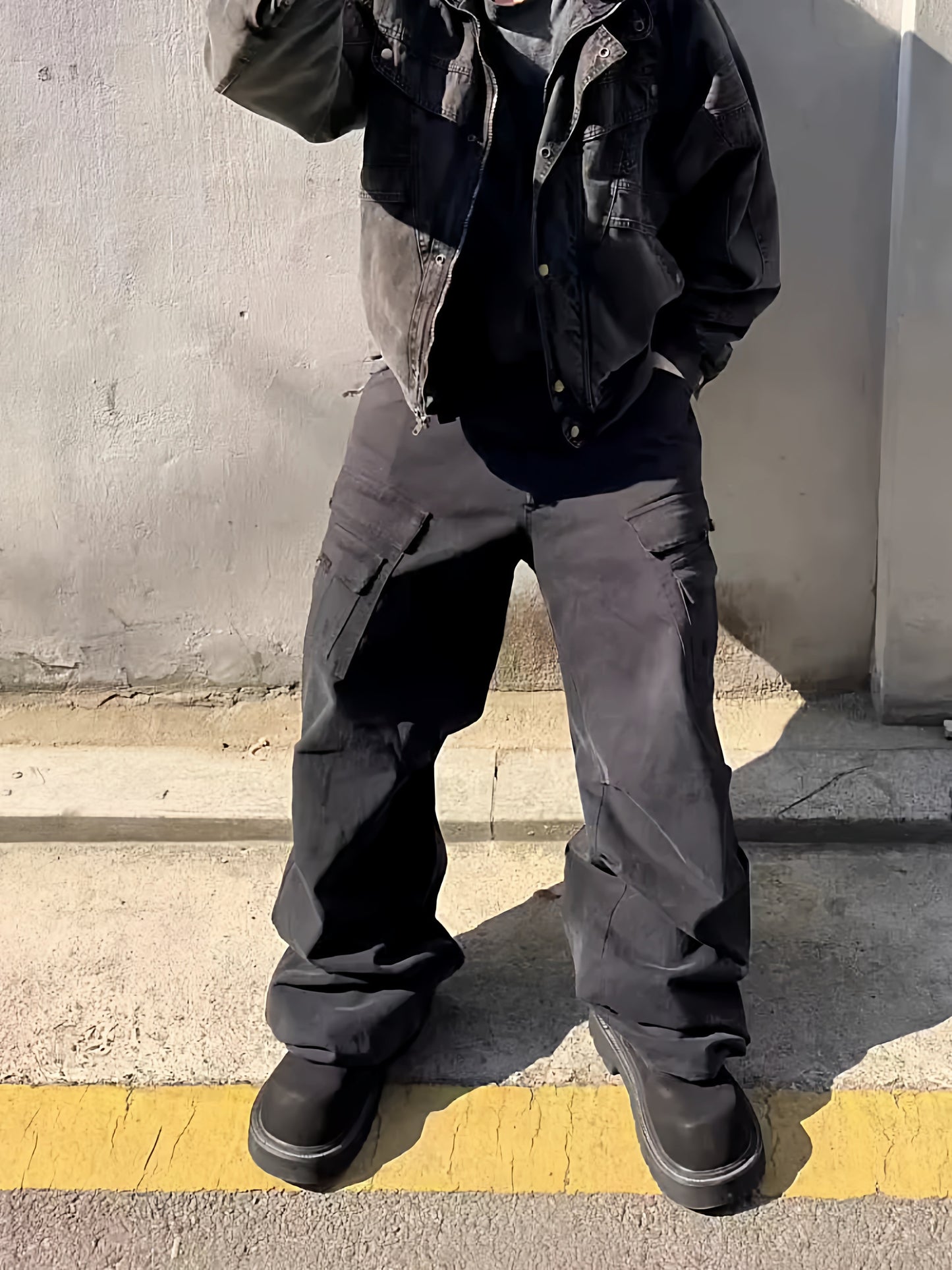 Distressed vintage casual overalls
