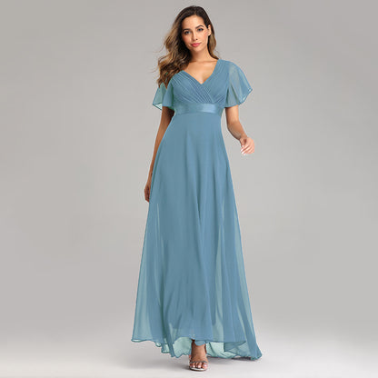 Elegant Trumpet Sleeve Chiffon Evening Dress