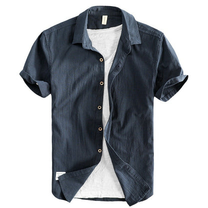 Men's Casual Short Sleeve Cotton Shirt
