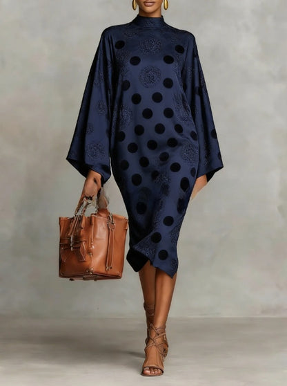 Flowy Bell Sleeve Digital Print Dress