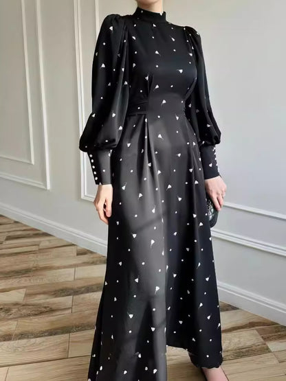 Floral Print A-Line Dress with Adjustable Waist