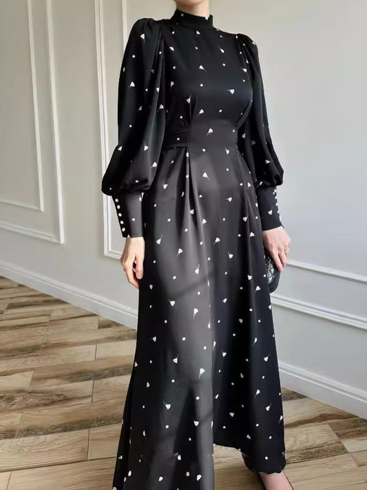 Floral Print A-Line Dress with Adjustable Waist