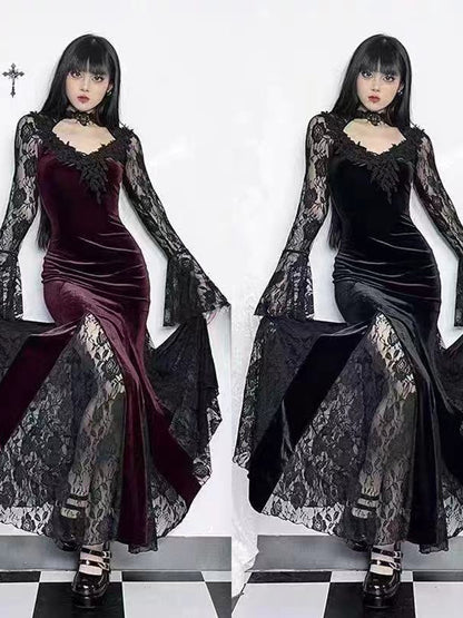 Women Lace Fishtail Dress