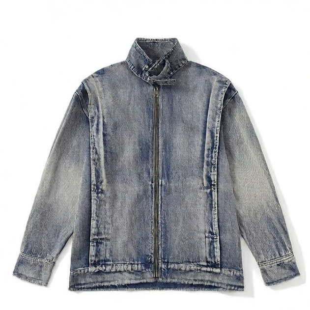 Stand-up Collar Denim Jacket