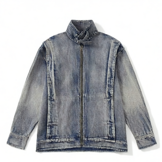 Stand-up Collar Denim Jacket