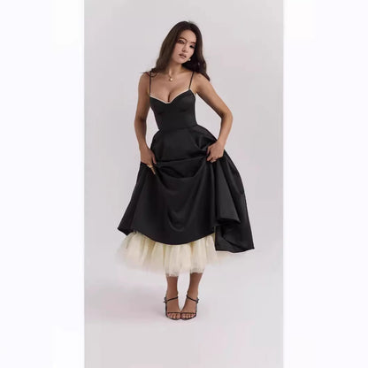 Womens Sleeveless V-Neck Tutu Dress