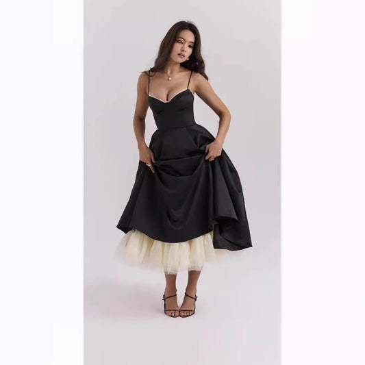 Womens Sleeveless V-Neck Tutu Dress