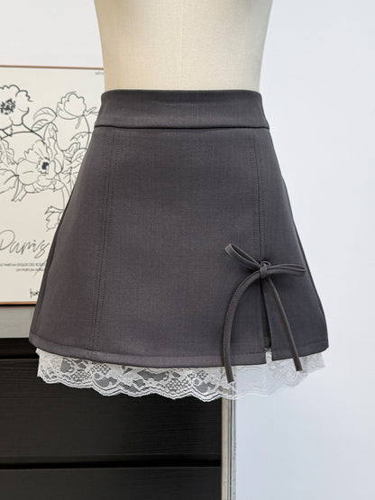 French Polka Dot Lace High Waist Skirt