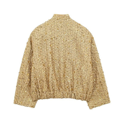 Womens Sequin Embellished Casual Jacket