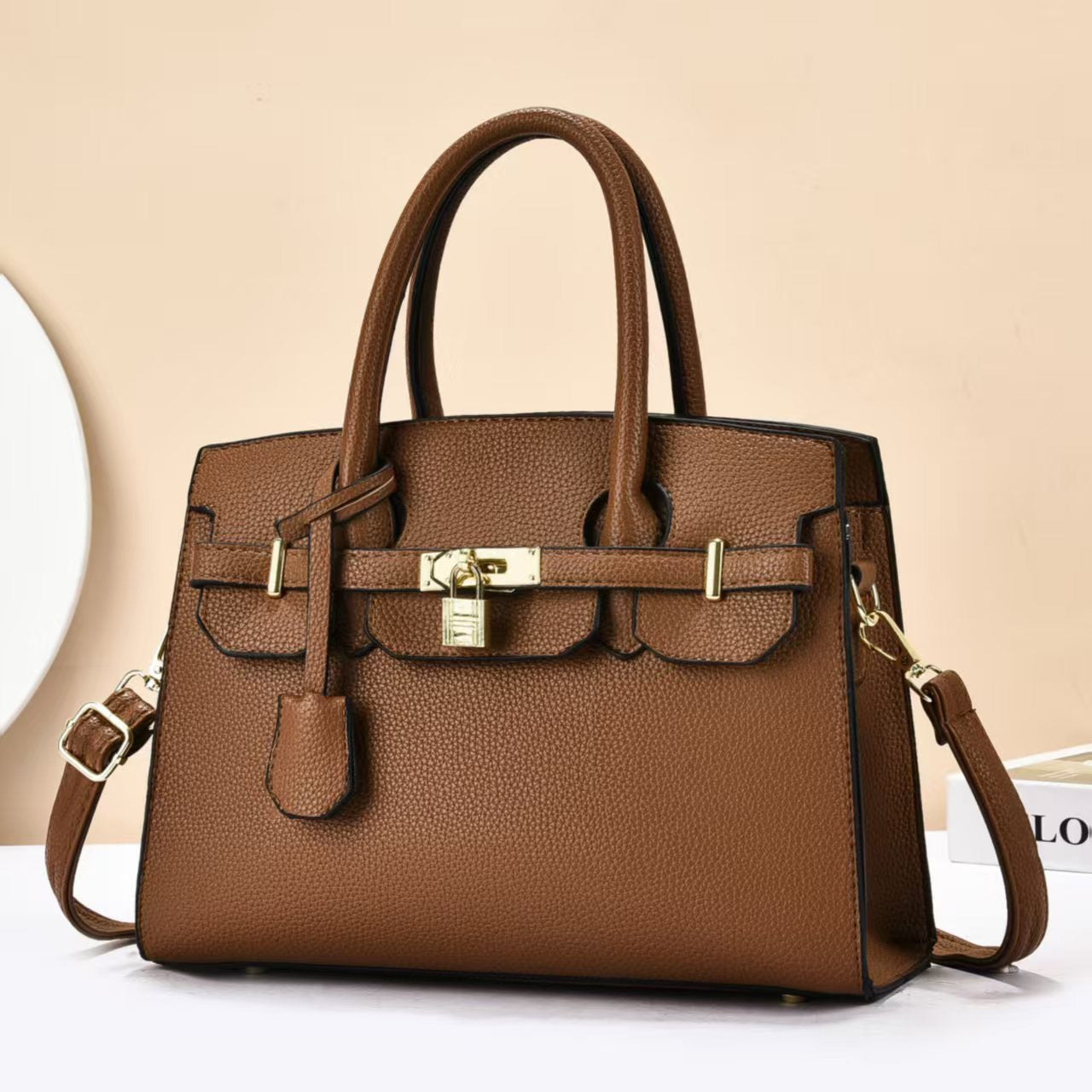 Litchi Pattern Shoulder Sling Bag