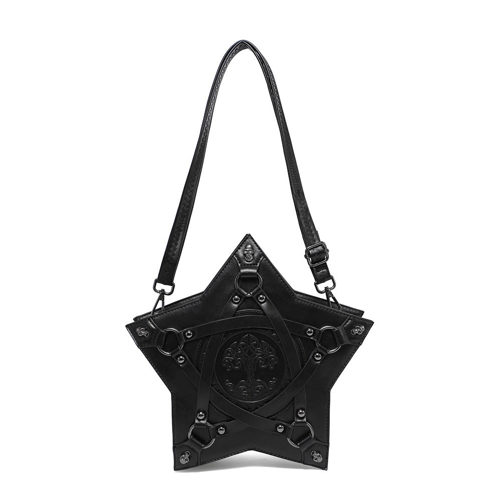 Gothic Embossed Women PU Backpack Crossbody Bag