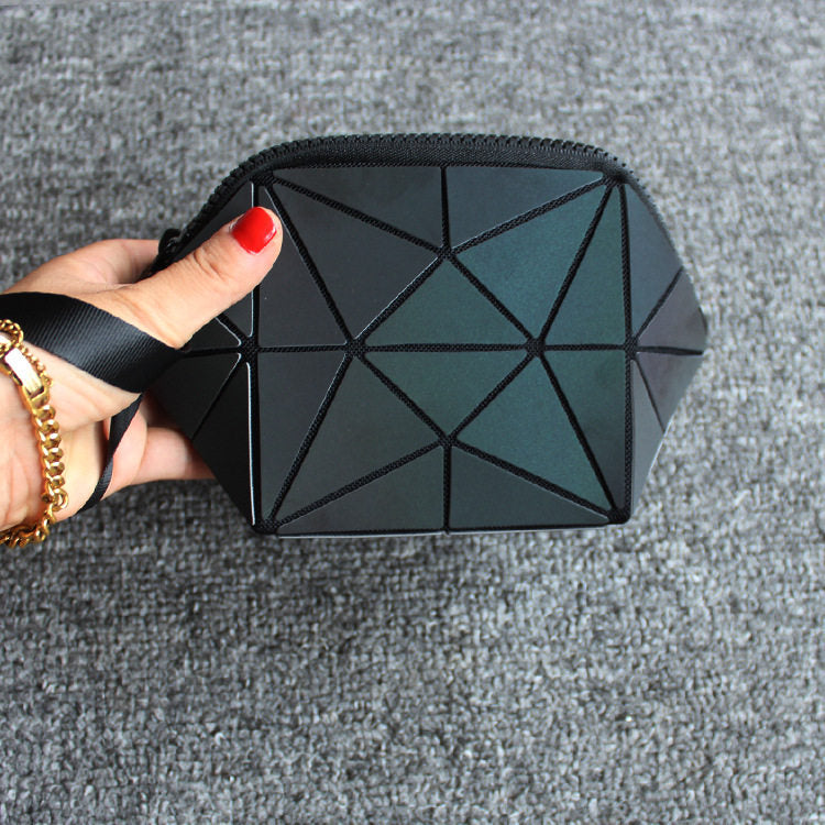 Glow-in-the-dark geometric diamond pattern bag