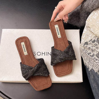 Womens Flat Sole Mesh Sandals