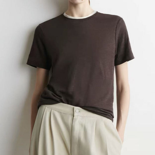 Women's Linen Blend Short Sleeve T-Shirt