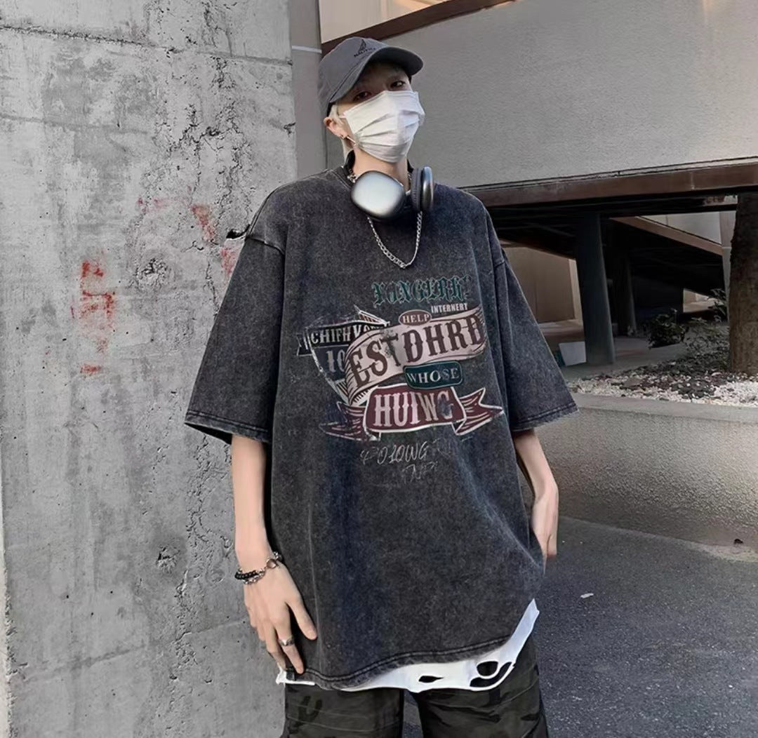 Washed Cotton Casual T-Shirt