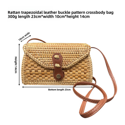 Vintage rattan crossbody bag