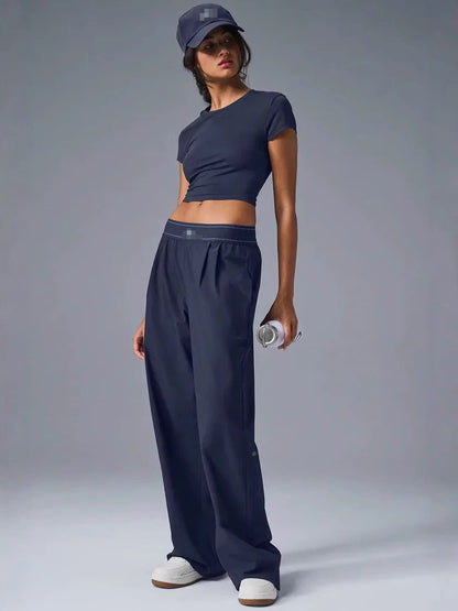 Womens Casual Wide-Leg Knitted Pants