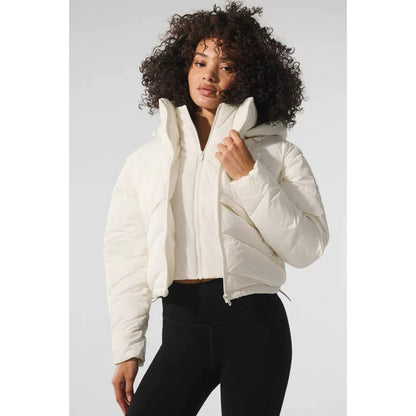 Standing collar warm faux two-piece coat