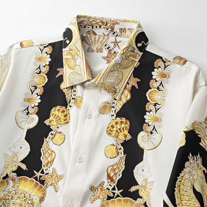 Mens Slim Fit Printed Long Sleeve Shirt