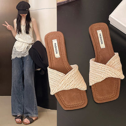 Womens Flat Sole Mesh Sandals