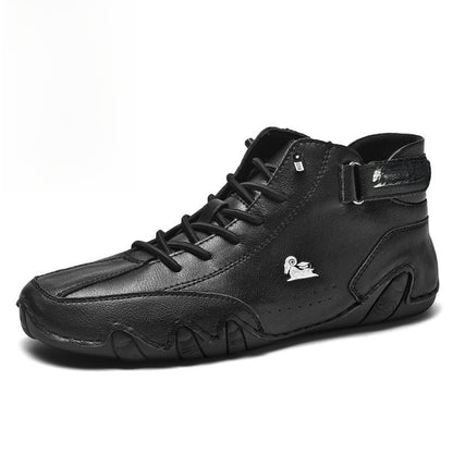 Genuine Leather High-Top Unisex Boots