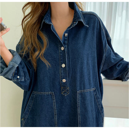 Korean Retro Loose Denim Dress