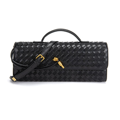 Single-shoulder baguette woven bag