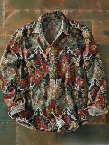 Retro Plaid Long Sleeve Shirt