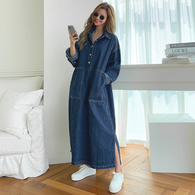 Korean Retro Loose Denim Dress